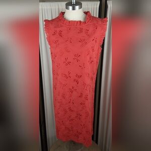 Kate Spade New York, Butterfly Eyelet Shift Dress, Red, Women's Size 6, NWT